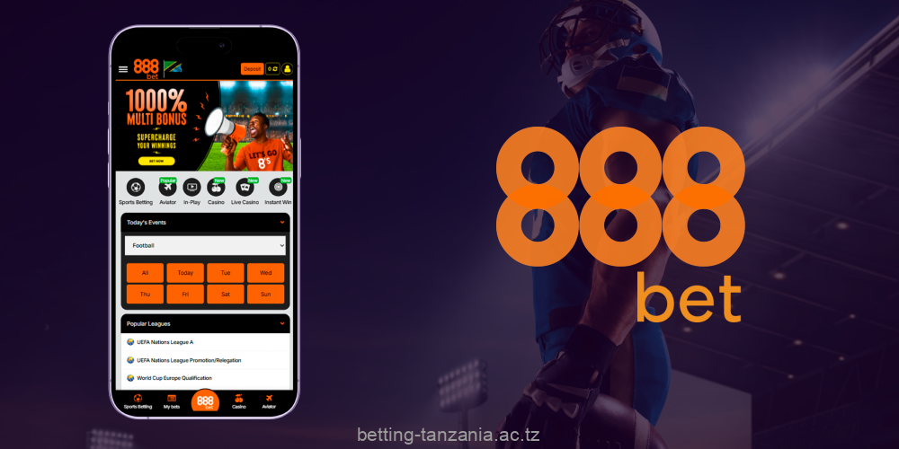 The 888bet Tanzania app has a user-friendly interface and plenty of betting features